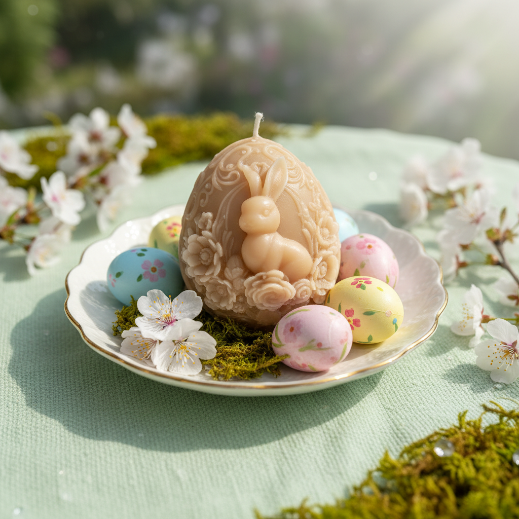 Easter Egg Bunny in spring setting