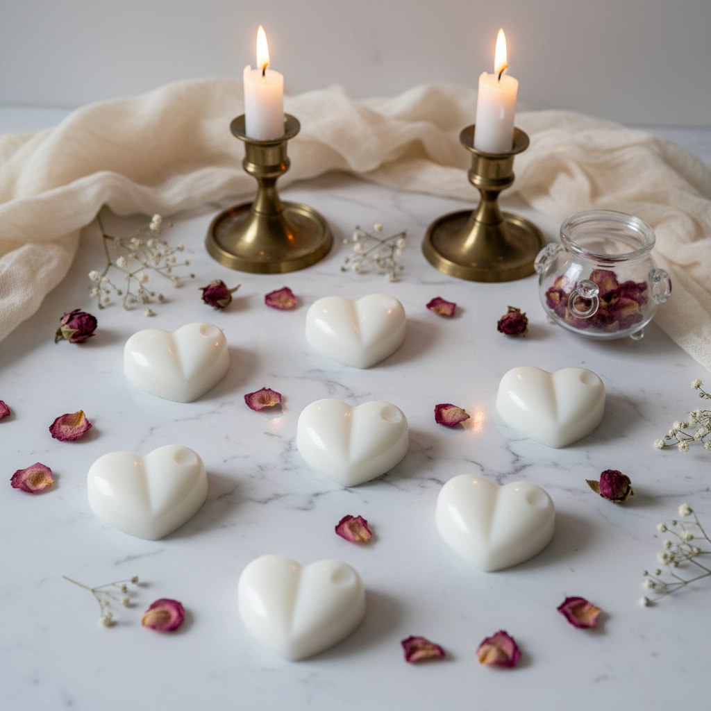 Heart Melts set of 8 in romantic setting