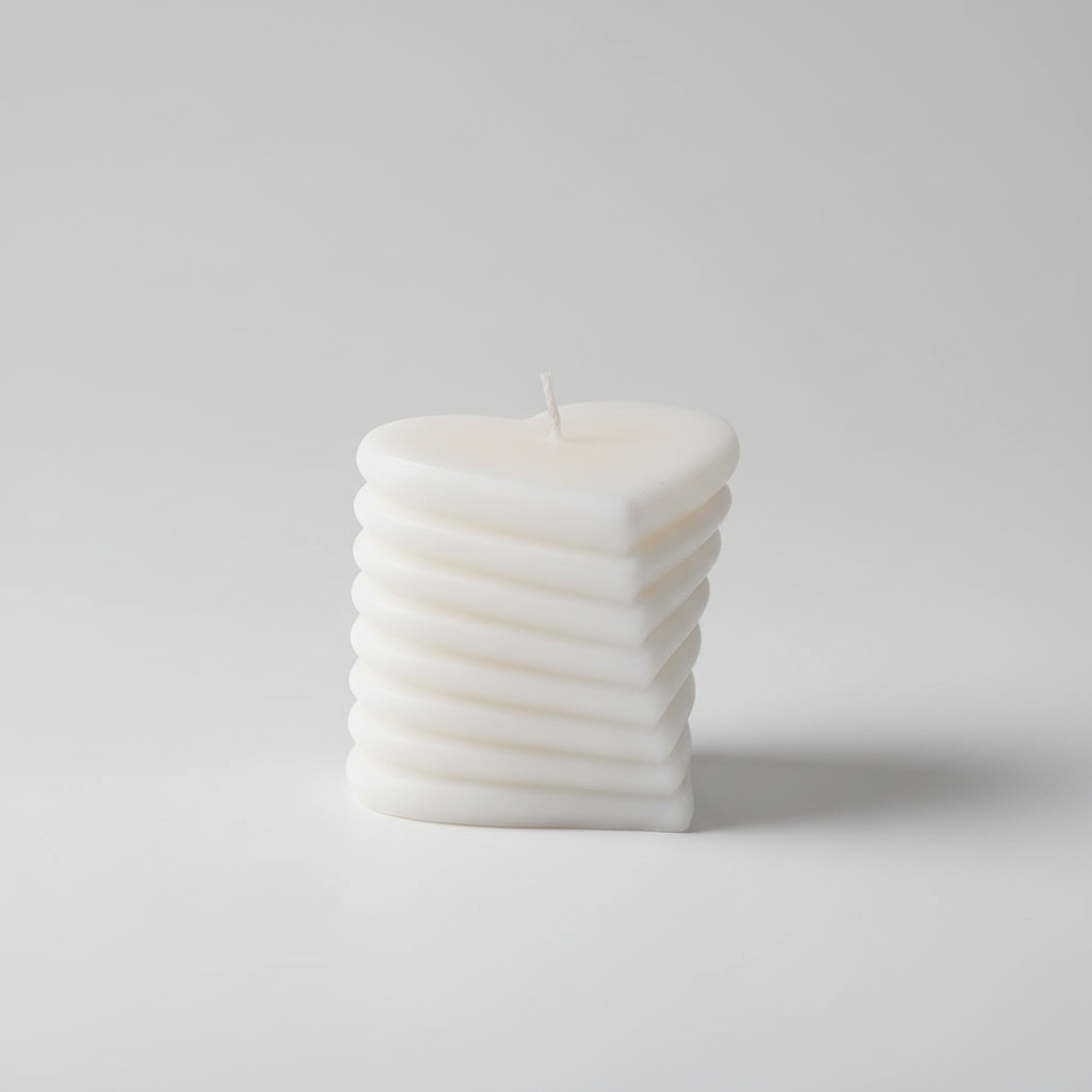 Heart Pillar Candle – grey background