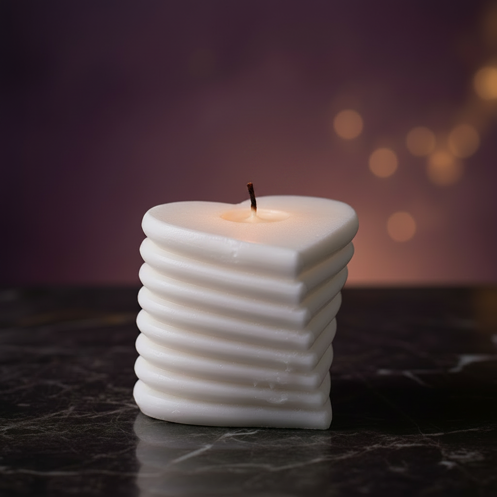 Heart Pillar Candle Hero - Unlit