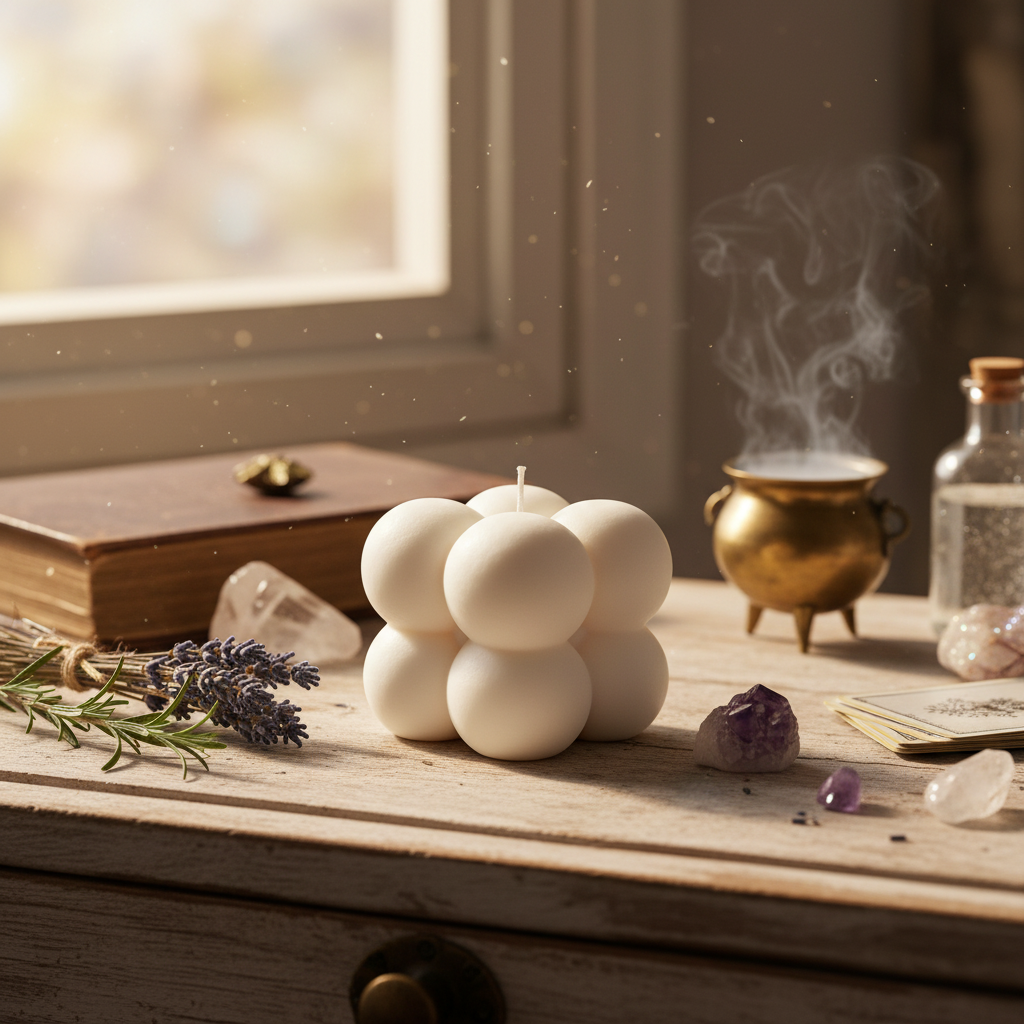 Small Bobble Candle in mystical setting