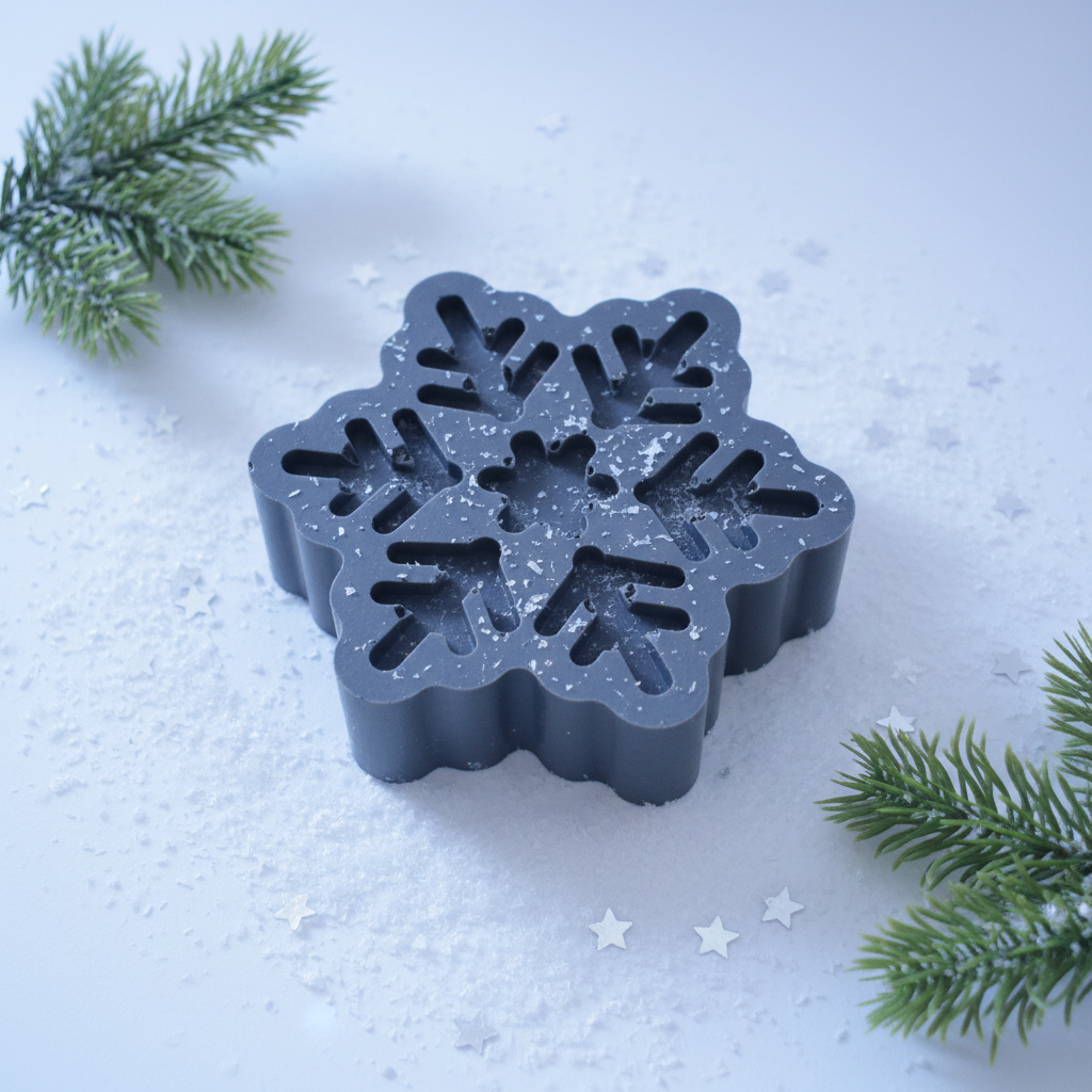 Small Snowflake Soap Staged
