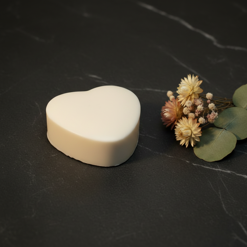 White Heart Soap Dark Background
