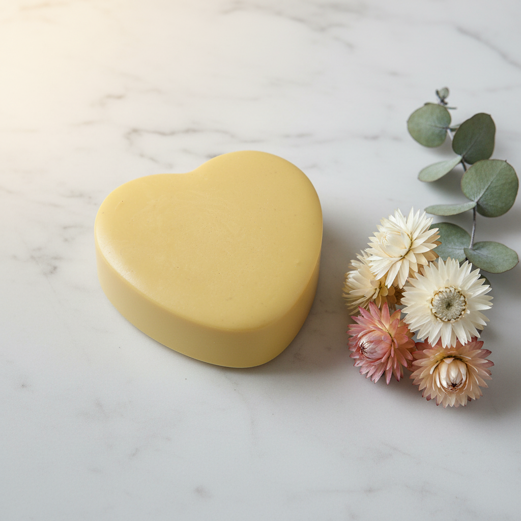 Yellow Heart Soap Staged